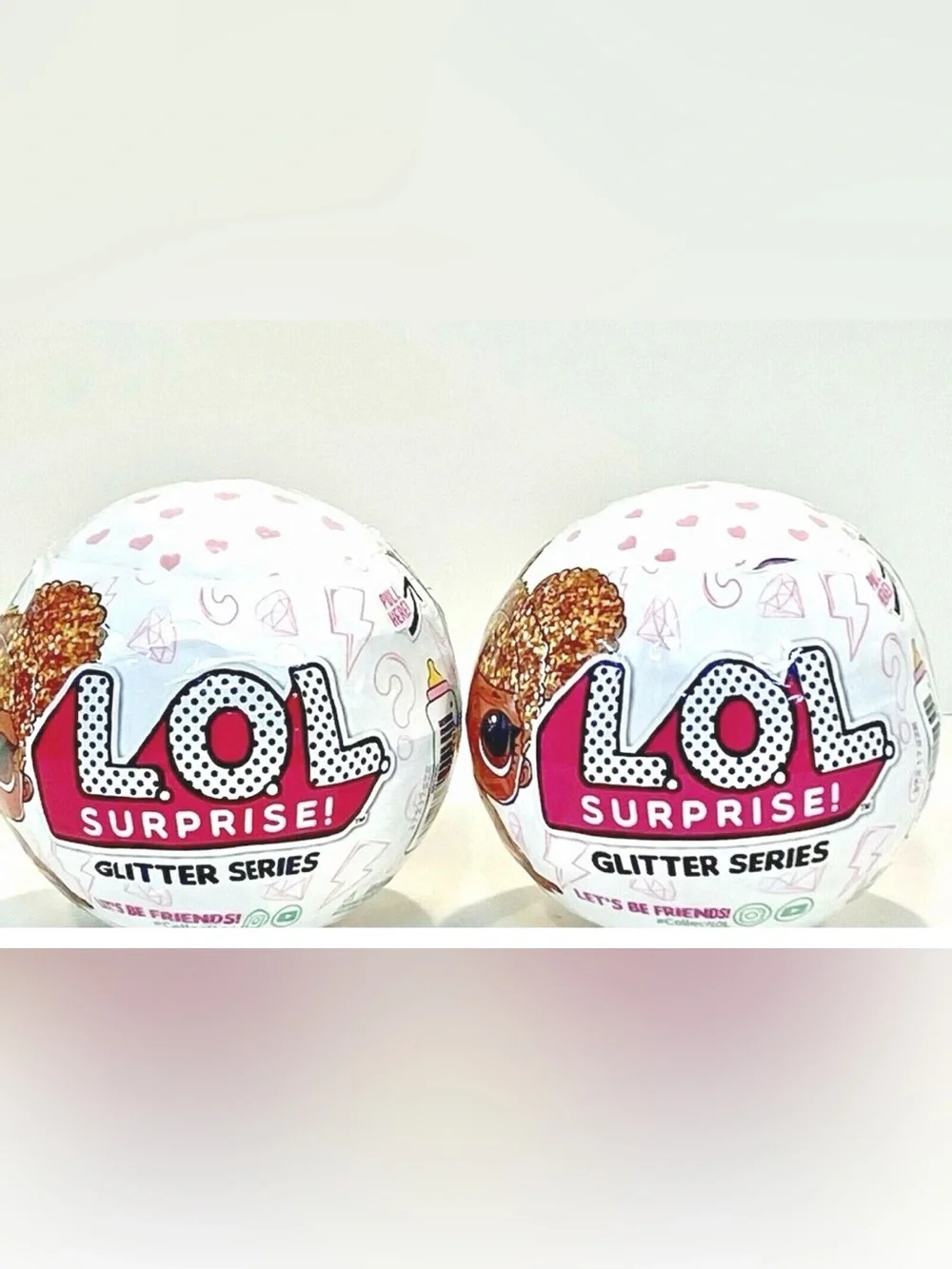Set of 2 Glitter Series LOL Doll Balls 2017 Series 1, NEW Sealed